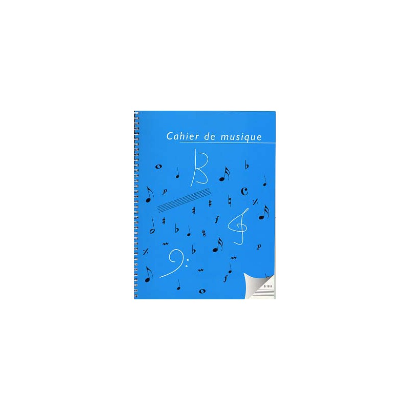 CAHIER DE MUSIQUE A SPIRALE 12 PORTEES S12S