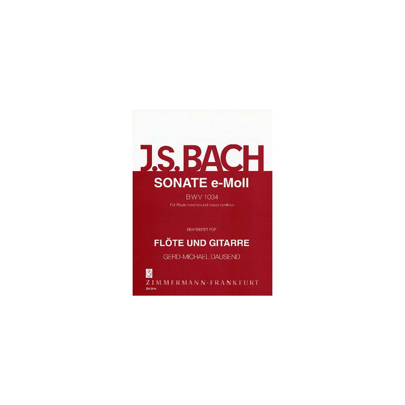 BACH SONATE EN MI MINEUR BWV1034 ZM29440