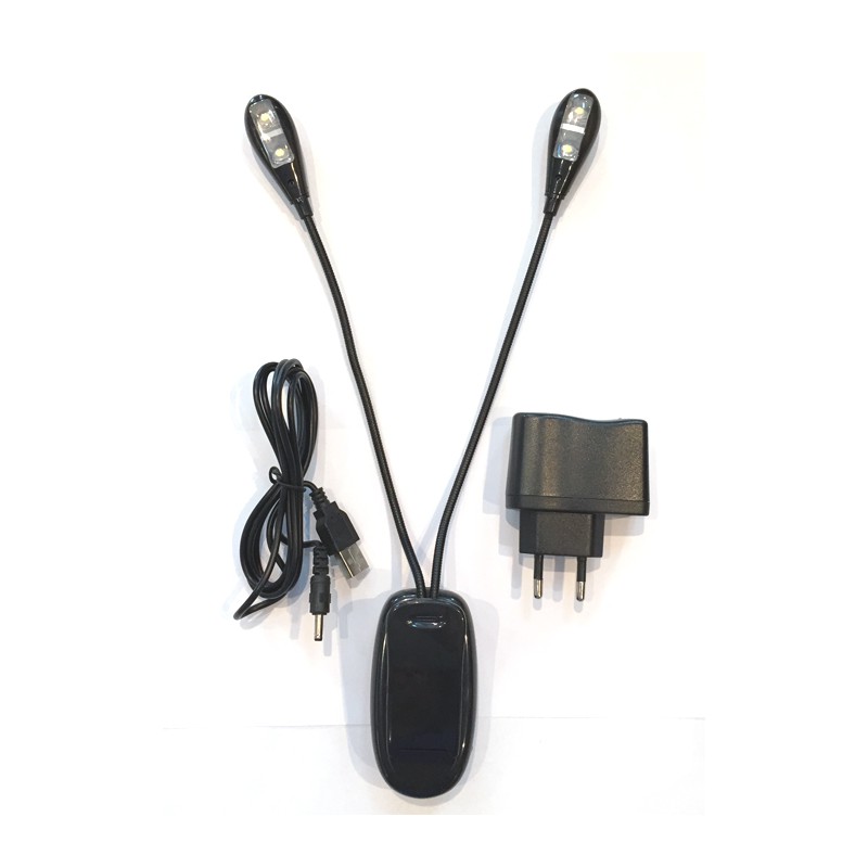 Lampe Pupitre LED TIGER 2 Flexibles - Alimentation USB Ou Piles AAA - Pour Musiciens