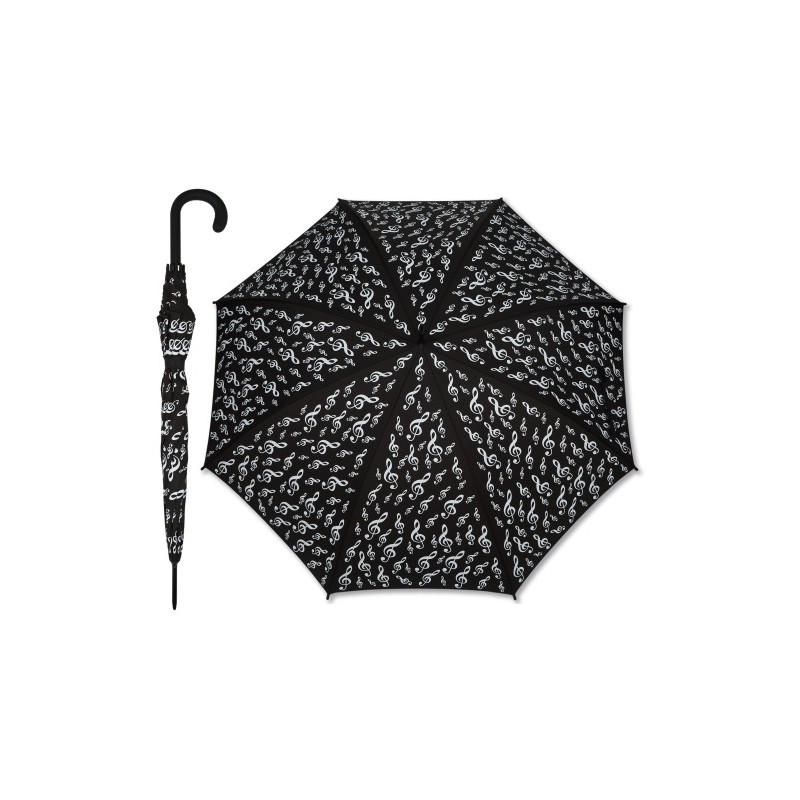 PARAPLUIE GRAND MODELE CLE DE SOL NOIR T345