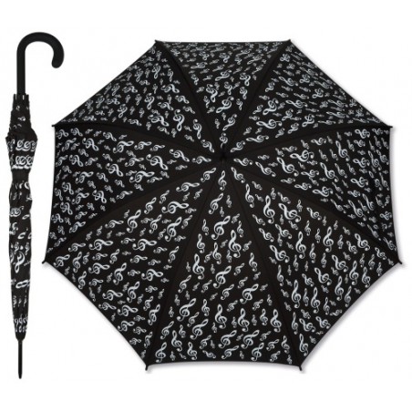 PARAPLUIE GRAND MODELE CLE DE SOL NOIR T345