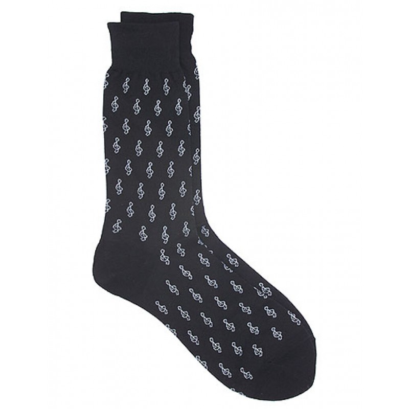 CHAUSSETTES NOIRES CLES DE SOL TAILLE 39/45 ITEM10025C