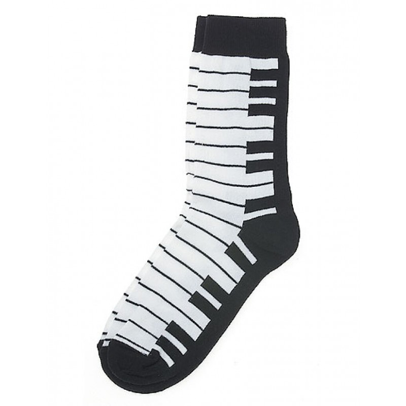 CHAUSSETTES BLANCHES NOIR FEMME CLAVIER TAILLE 39/45 