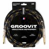 CABLE GROOVIT TRESSE TWEED JACK/JACK DROIT 3M NOIR