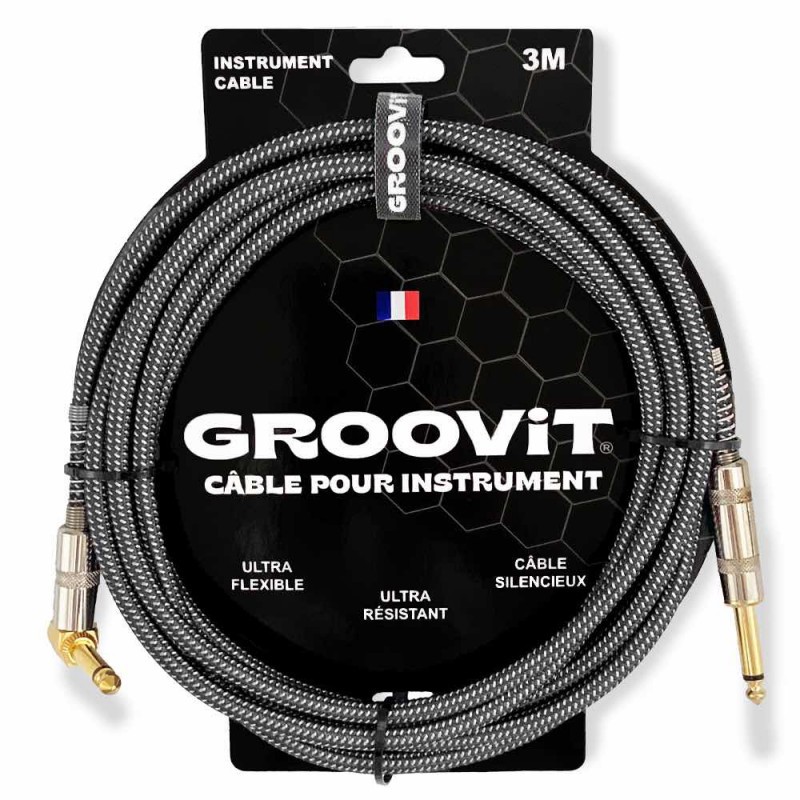 CABLE GROOVIT JACK/JACK TWEED TRESSE 3M GRIS