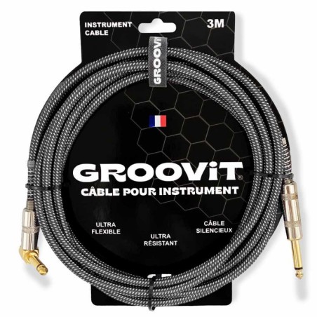 CABLE GROOVIT JACK/JACK TWEED TRESSE 3M GRIS