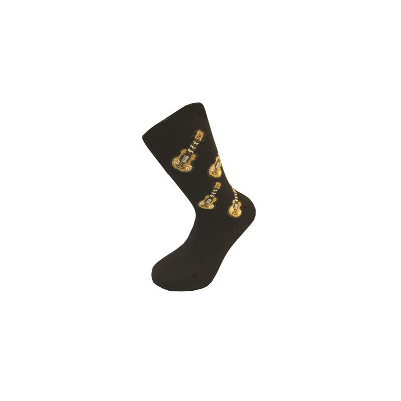 CHAUSSETTES NOIRES GUITARE MGC TAILLE 39/45