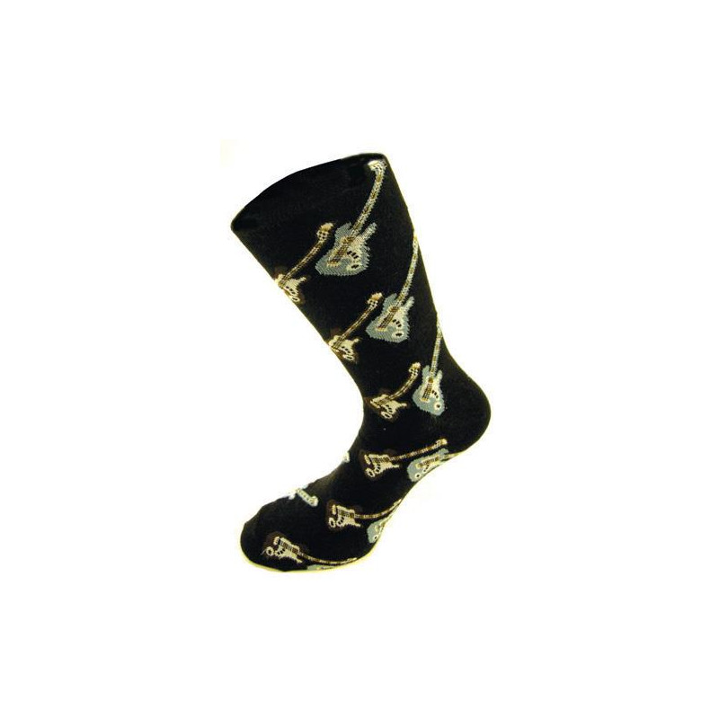 CHAUSSETTES NOIRES GUITARE ELECTRIQUE TAILLE 39/45 SOC09