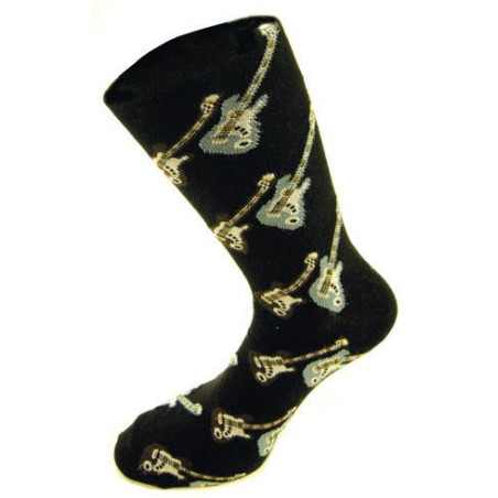 CHAUSSETTES NOIRES GUITARE ELECTRIQUE TAILLE 39/45 SOC09
