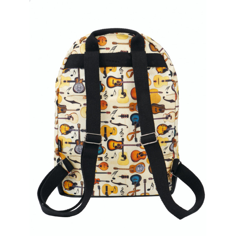 SAC A DOS BE CLASSIC MOTIFS GUITARES COLORIS CREME