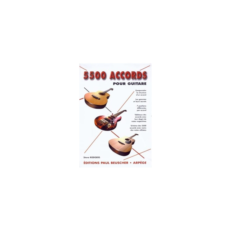 RODGERS 5500 ACCORDS POUR GUITARE PB1215