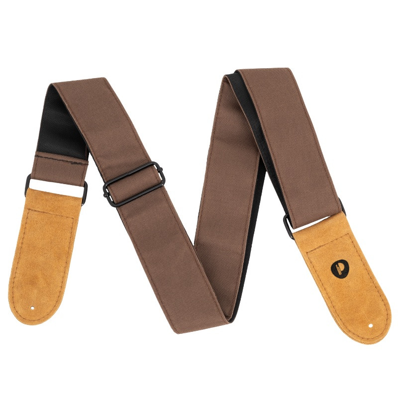 SANGLE PRODIPE POLYESTER MARRON 50MM DOUBLEE CUIR DAIM
