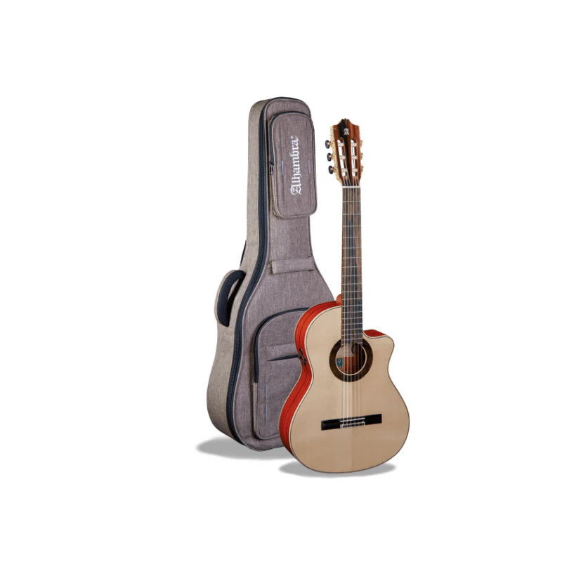 GUITARE ALHAMBRA GREEN SUSTAIN CTW E8 ELECTRO AVEC HOUSSE 25MM