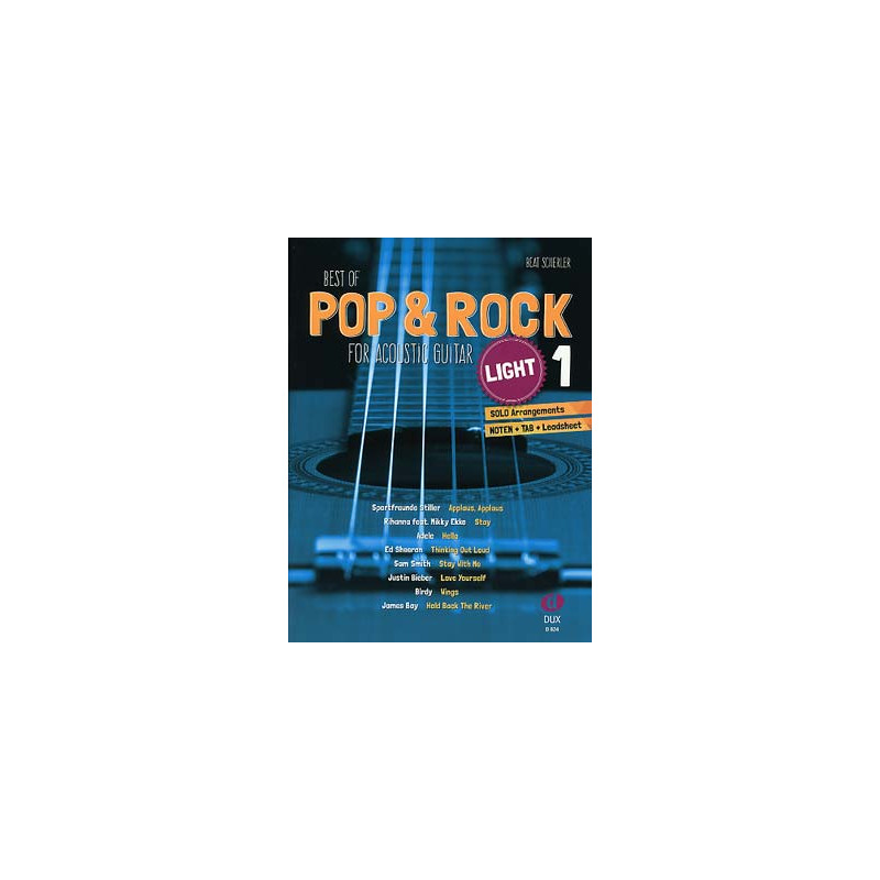 SCHERLER BEST OF POP ROCK LIGHT 1 FOR ACOUSTIC GUITAR D824
