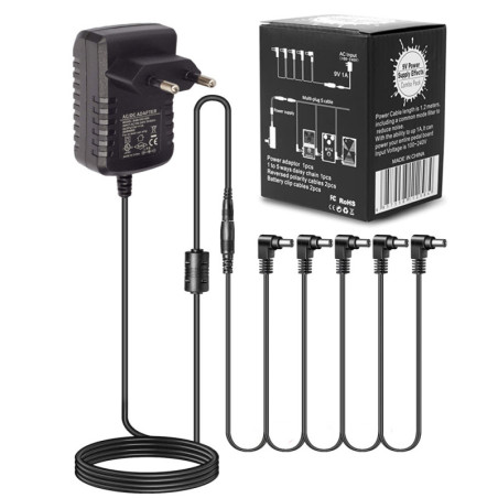 PACK D'ALIMENTATION 9V 1A + CHAINE 5 SORTIES CP07A CALINE
