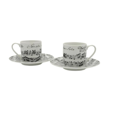 TASSES ESPRESSO 2 PIECES VIVALDI LIBRETTO WHITE MUSIK-BOUTIQUE 6142POES