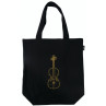 SAC TISSU CITY SHOPPER VIOLON NOIR / GOLD BRODE B3055