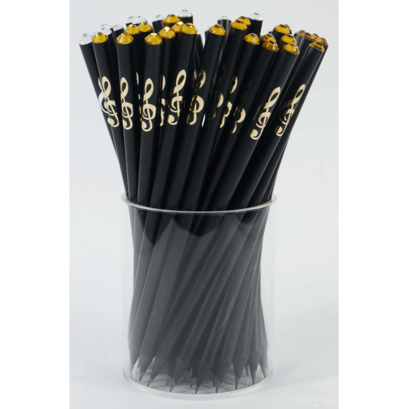 CRAYON CLE DE SOL OR AVEC CRISTAL JAUNE B1112