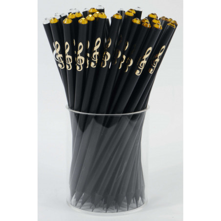 CRAYON CLE DE SOL OR AVEC CRISTAL JAUNE B1112