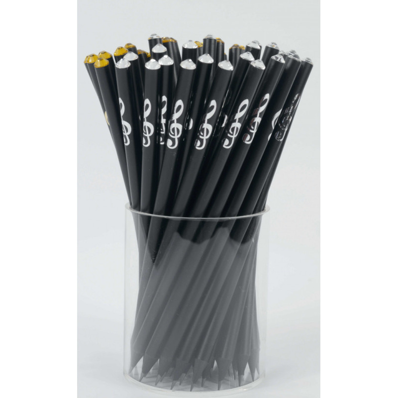 CRAYON CLE DE SOL ARGENT AVEC CRISTAL BLANC B1113