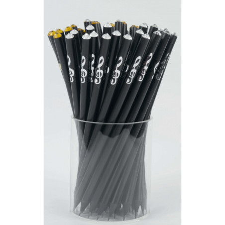 CRAYON CLE DE SOL ARGENT AVEC CRISTAL BLANC B1113