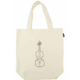 SAC TISSU CITY SHOPPER VIOLON CREME B3056