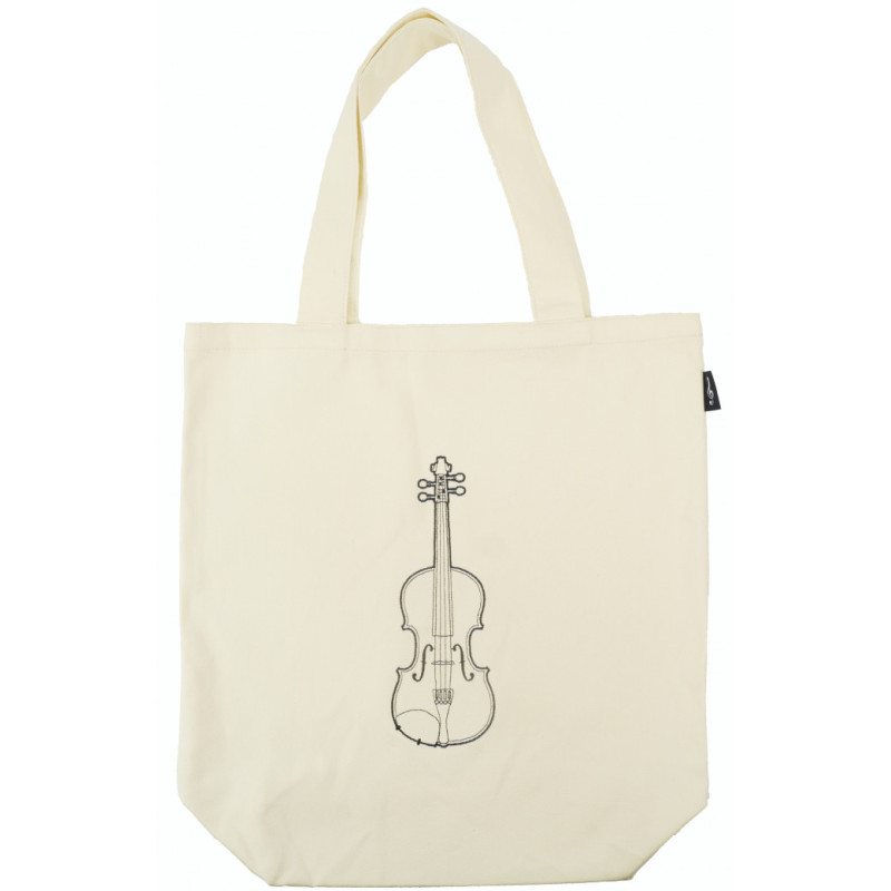 SAC TISSU CITY SHOPPER VIOLON CREME B3056