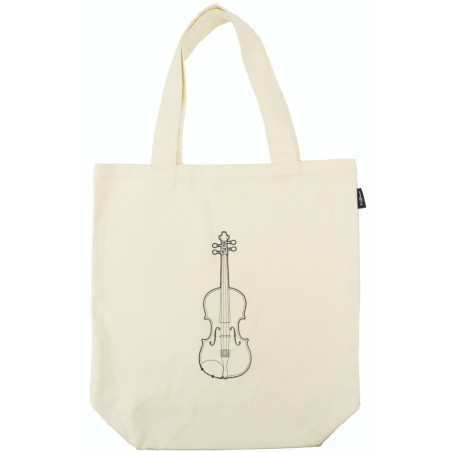SAC TISSU CITY SHOPPER VIOLON CREME B3056