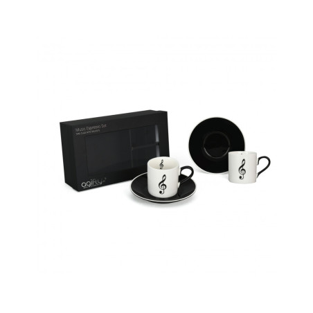 TASSES ESPRESSO MOTIF CLE DE SOL 2 PIECES