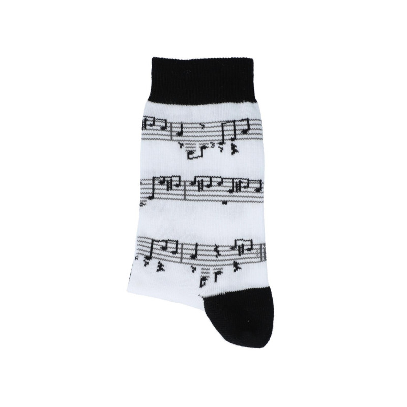 CHAUSSETTES 43/45 BLANCHES MOTIF PARTITIONS SOBB4345