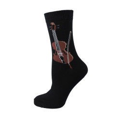 CHAUSSETTES 43/45 NOIRES VIOLON MARRON MUSIK-BOUTIQUE SOVI4345 