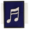 BROCHE DOUBLE CROCHE ARGENTE ET STRASS