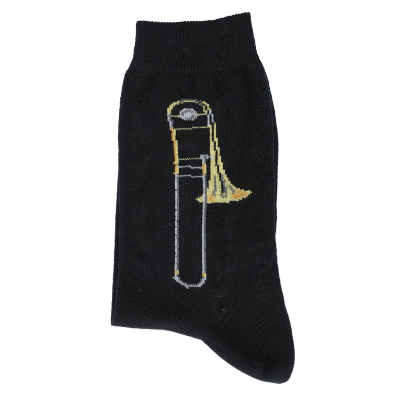 CHAUSSETTES 39/42 NOIRES MOTIF TROMBONE MUSIK-BOUTIQUE SOTB3942