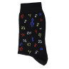 CHAUSSETTES 43/45 NOIRES MOTIF NOTES COLOREES MUSIK-BOUTIQUE SOBU4345
