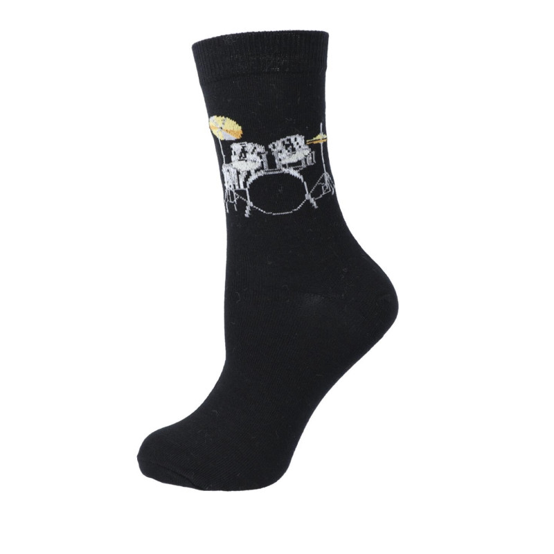 CHAUSSETTES 43/45 NOIRES MOTIF BATTERIE MUSIK-BOUTIQUE SODR4345