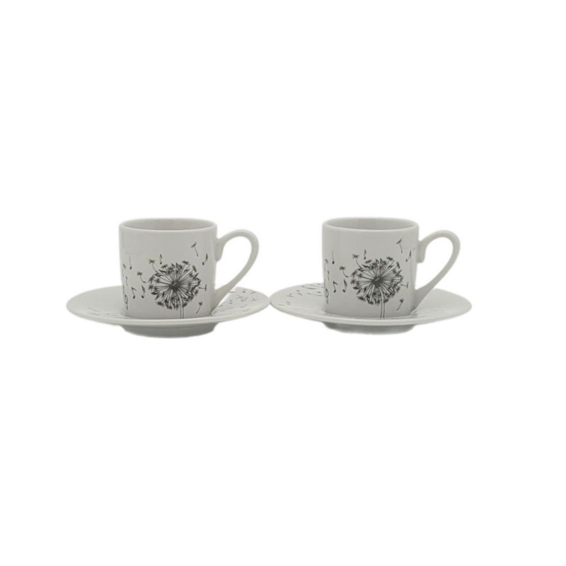 TASSES ESPRESSO 2 PIECES BLANCHE PISSENLIT 6140POES 