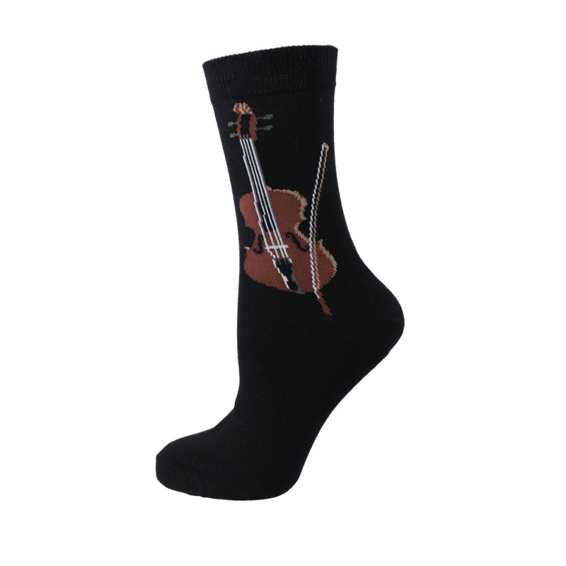 CHAUSSETTES 39/42 NOIRES VIOLON MARRON MUSIK-BOUTIQUE SOVI3942