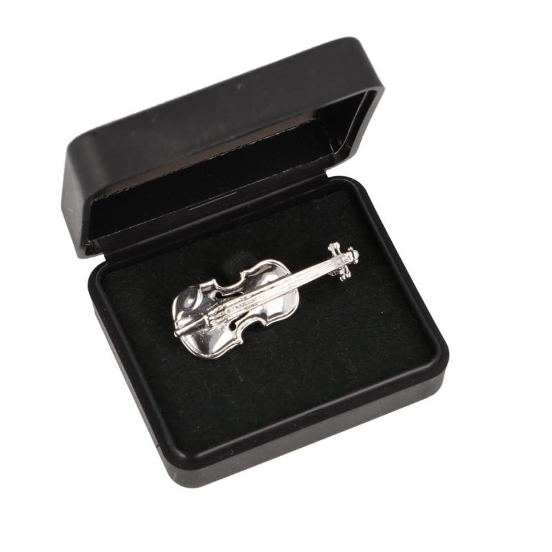 BROCHE VIOLON ARGENTE BOITE CADEAU