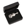 BROCHE VIOLON ARGENTE MATE BOITE CADEAU