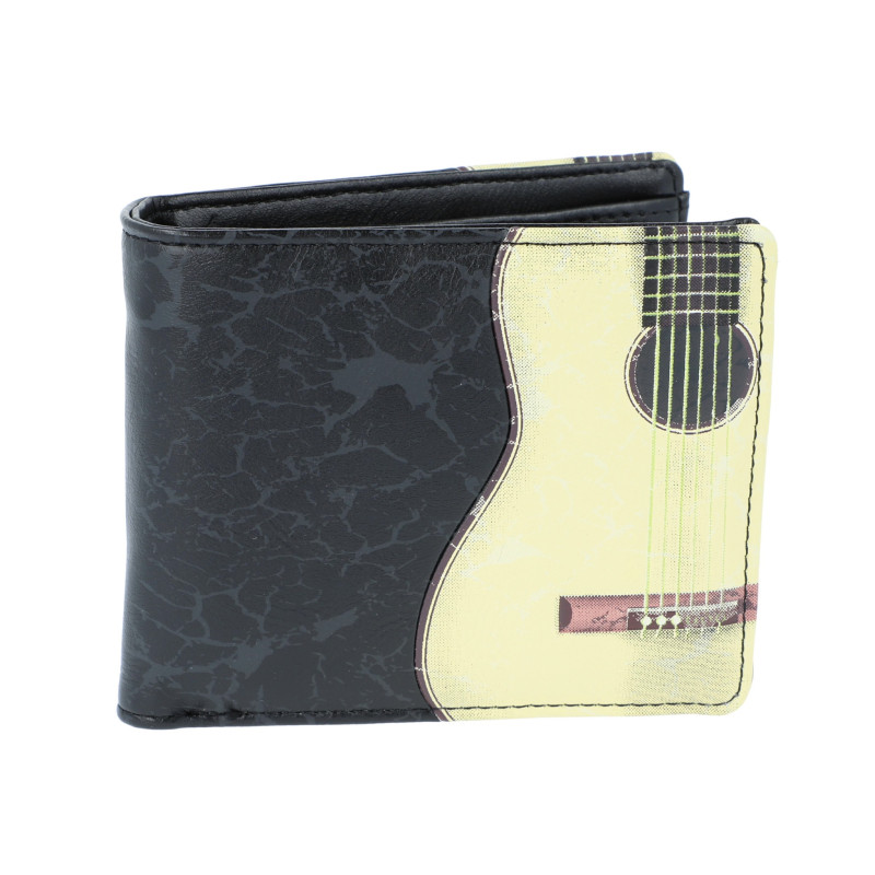 PORTEFEUILLE NOIR/GRIS MOTIF GUITARE MUSIK-BOUTIQUE 3977GEDV 