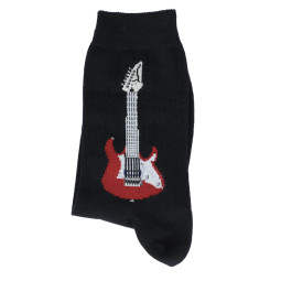 CHAUSSETTES 39/42 NOIRES MOTIF GUITARE ELECTRIQUE MUSIK-BOUTIQUE SOEG3942