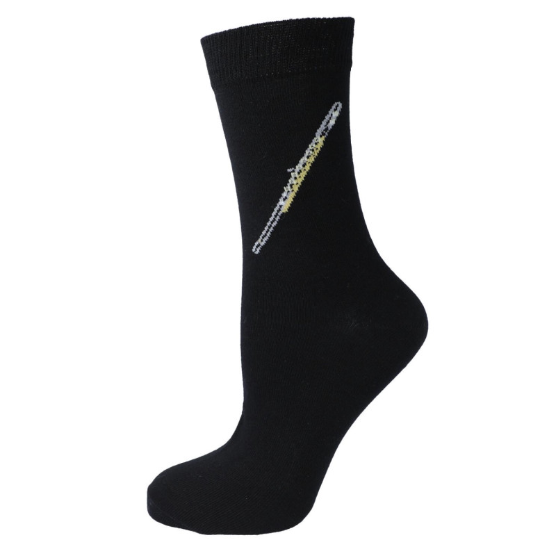 CHAUSSETTES 39/42 NOIRES MOTIF FLUTE TRAVERSIERE MUSIK-BOUTIQUE SOFL3942