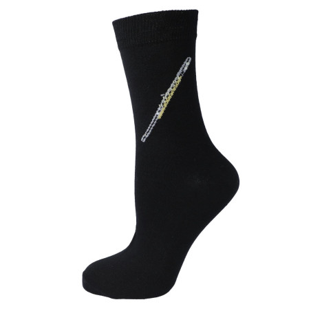 CHAUSSETTES 39/42 NOIRES MOTIF FLUTE TRAVERSIERE MUSIK-BOUTIQUE SOFL3942