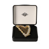 BROCHE HARPE DORE ET STRASS