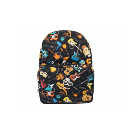 SAC A DOS BE CLASSIC MOTIFS GUITARES NOIR GOOD VIBRATIONS