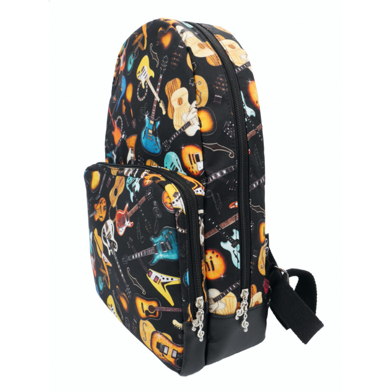 SAC A DOS BE CLASSIC MOTIFS GUITARES NOIR GOOD VIBRATIONS