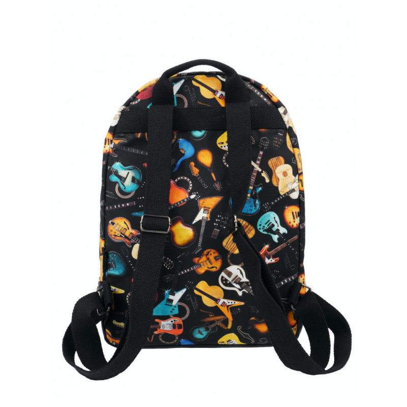 SAC A DOS BE CLASSIC MOTIFS GUITARES NOIR GOOD VIBRATIONS