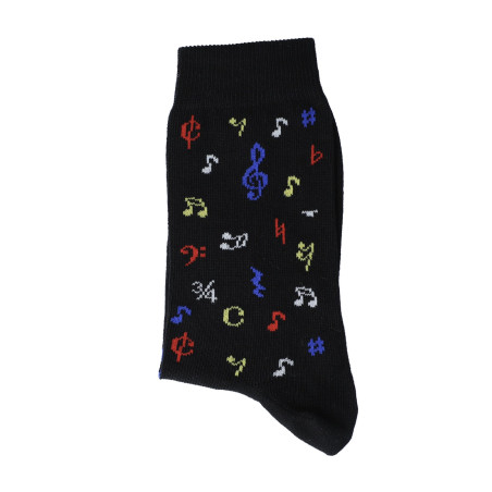 CHAUSSETTES 39/42 NOIRES NOTES MULTICOLORES SOBU3942