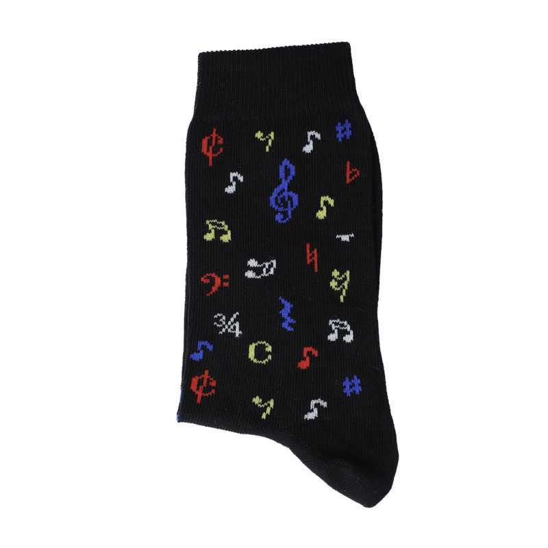 CHAUSSETTES 39/42 NOIRES NOTES MULTICOLORES SOBU3942