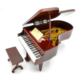 MINIATURE PIANO A QUEUE MARRON